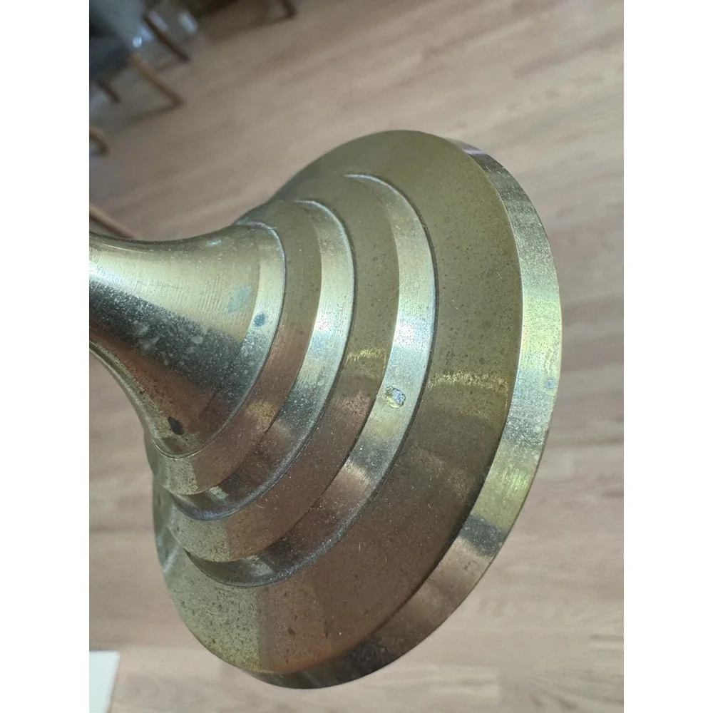 Vintage 1960s-70s Brass Open Spiral Cage Candlestick Holders, Pair‎